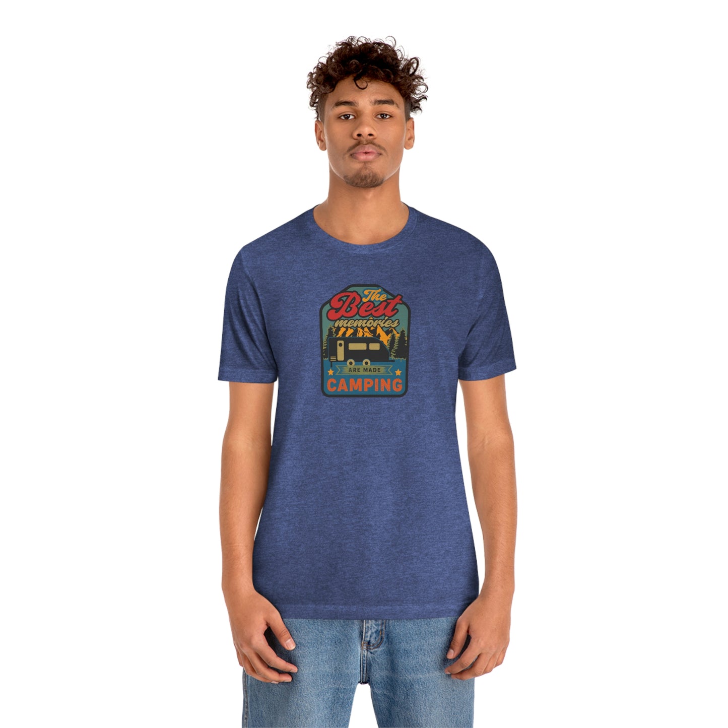 The Outdoor POD Store: Vintage Camping Tee Collection - The Best Memories are Made Camping. Heather True Royal Blue