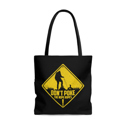 Funny Animal Meme Tote - Don't Poke The Nope Ropes - Black