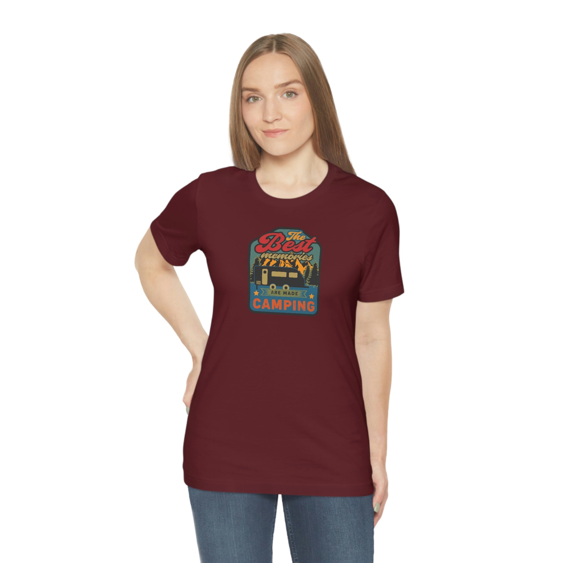 The Outdoor POD Store: Vintage Camping Tee Collection - The Best Memories are Made Camping. Maroon