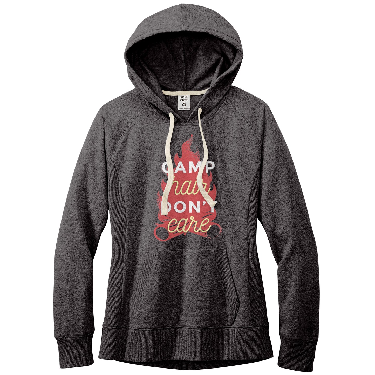 The Outdoor POD Store. 100% recycled fleece hoodie. Re-fleece. Heather Charcoal