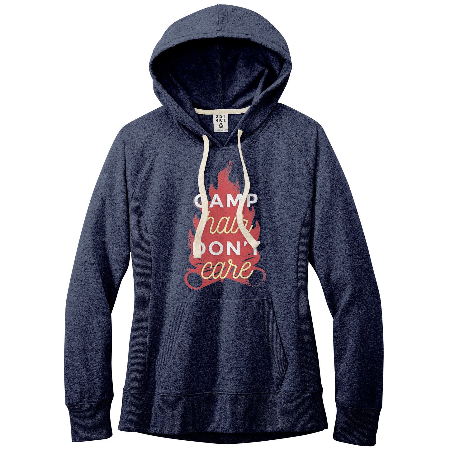 The Outdoor POD Store. 100% recycled fleece hoodie. Re-fleece. Heather Navy