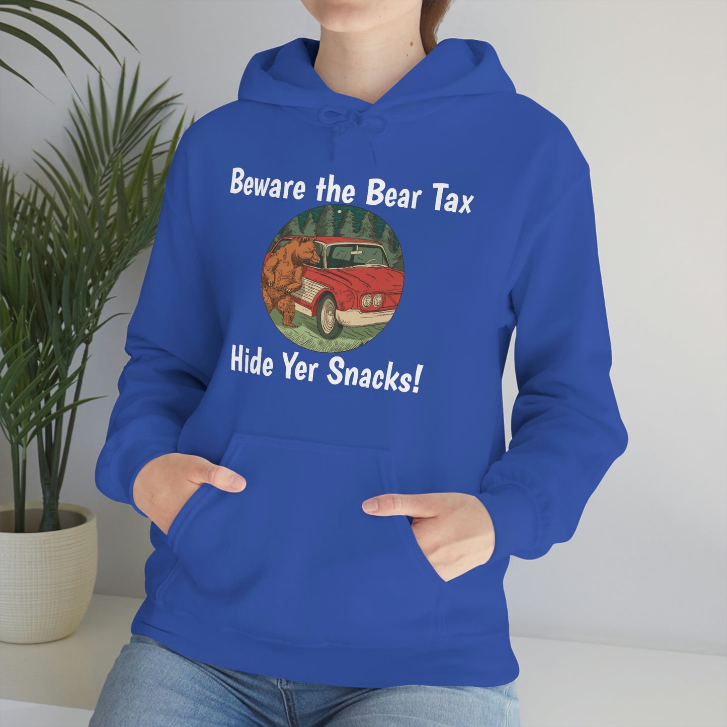 Funny Animal Meme Hoodie - Beware the Bear Tax Hide Yer Snacks!