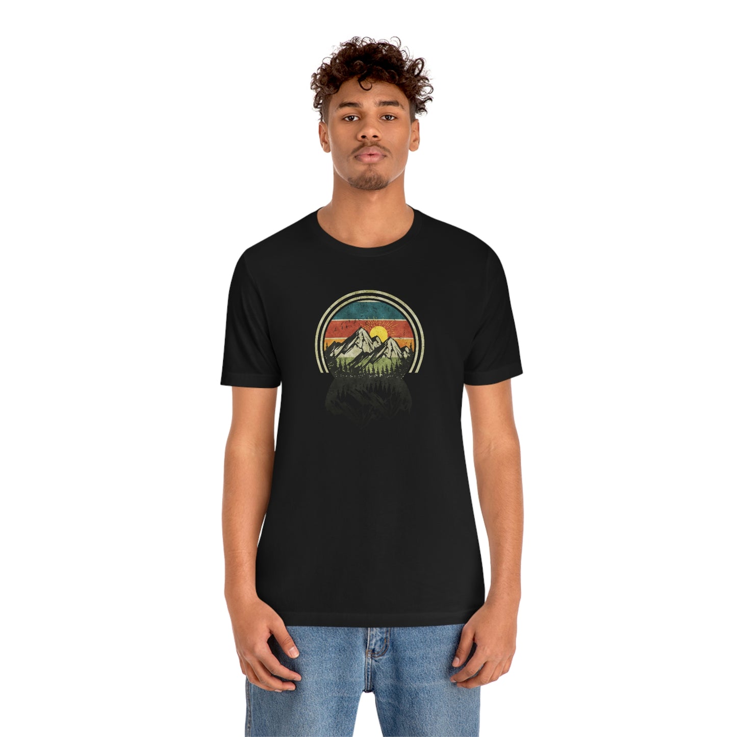 The Outdoor POD Store. Camping Tee Collection. Mountains. Black