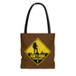 Funny Animal Meme Tote - Don't Poke The Nope Ropes - Brown