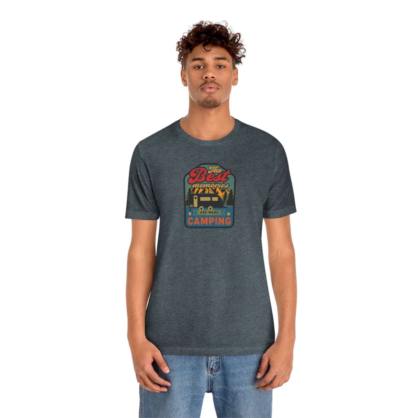 The Outdoor POD Store: Vintage Camping Tee Collection - The Best Memories are Made Camping. Heather Slate