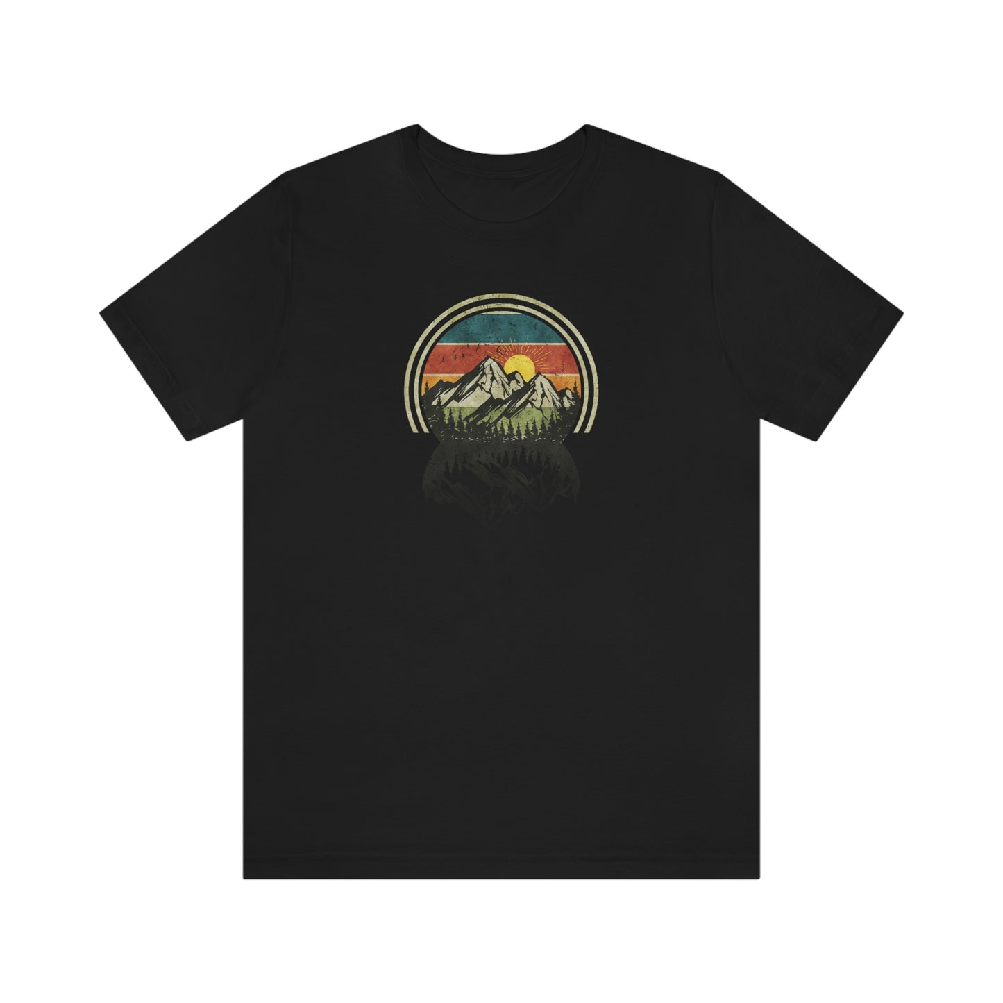 The Outdoor POD Store. Camping Tee Collection. Mountains. Black