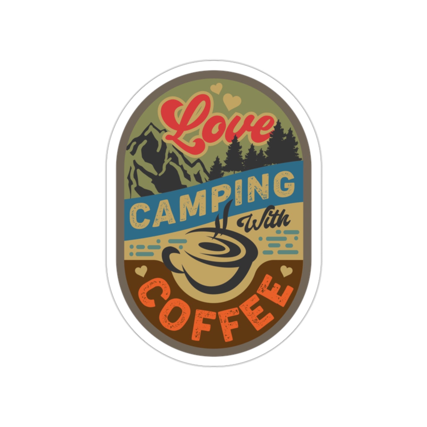 Die-Cut Stickers - Love Camping & Coffee