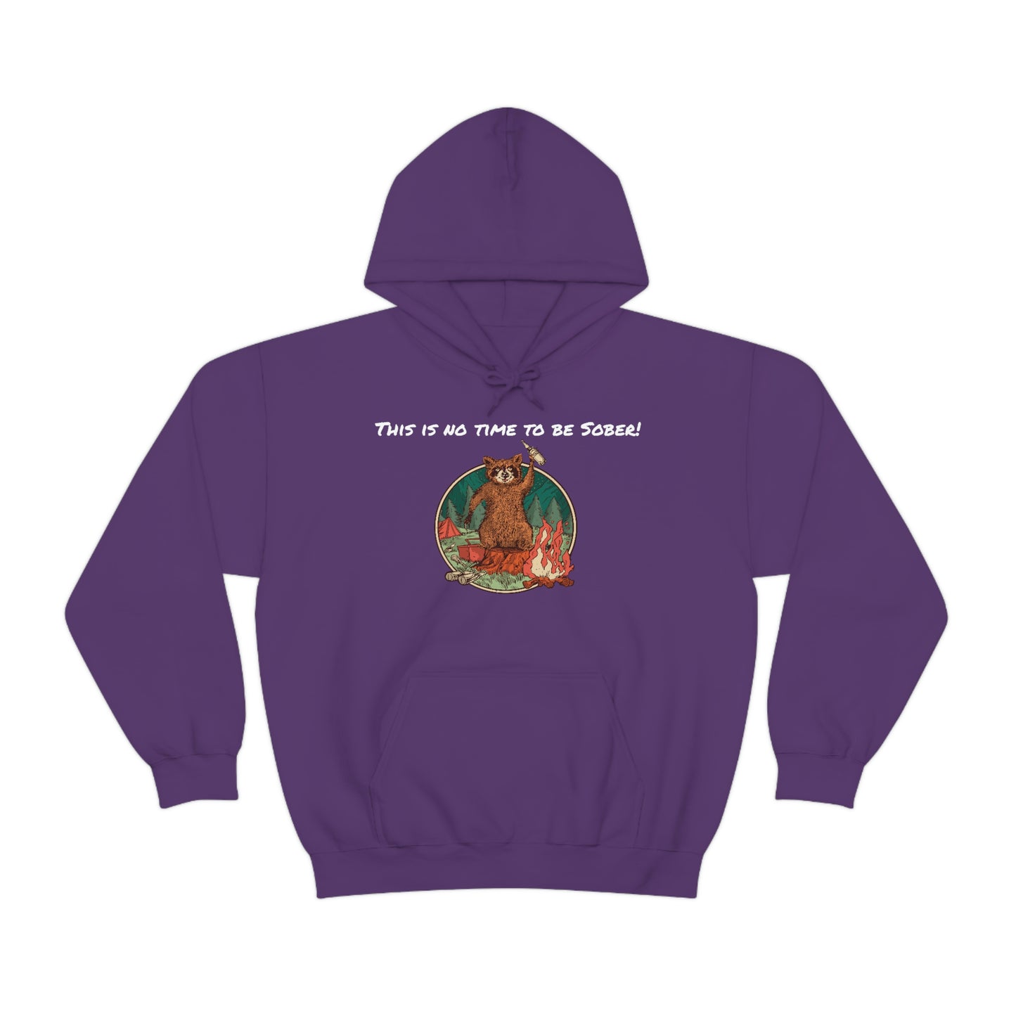 The Outdoor POD Store. This is No Time To Be Sober Hoodie. Purple