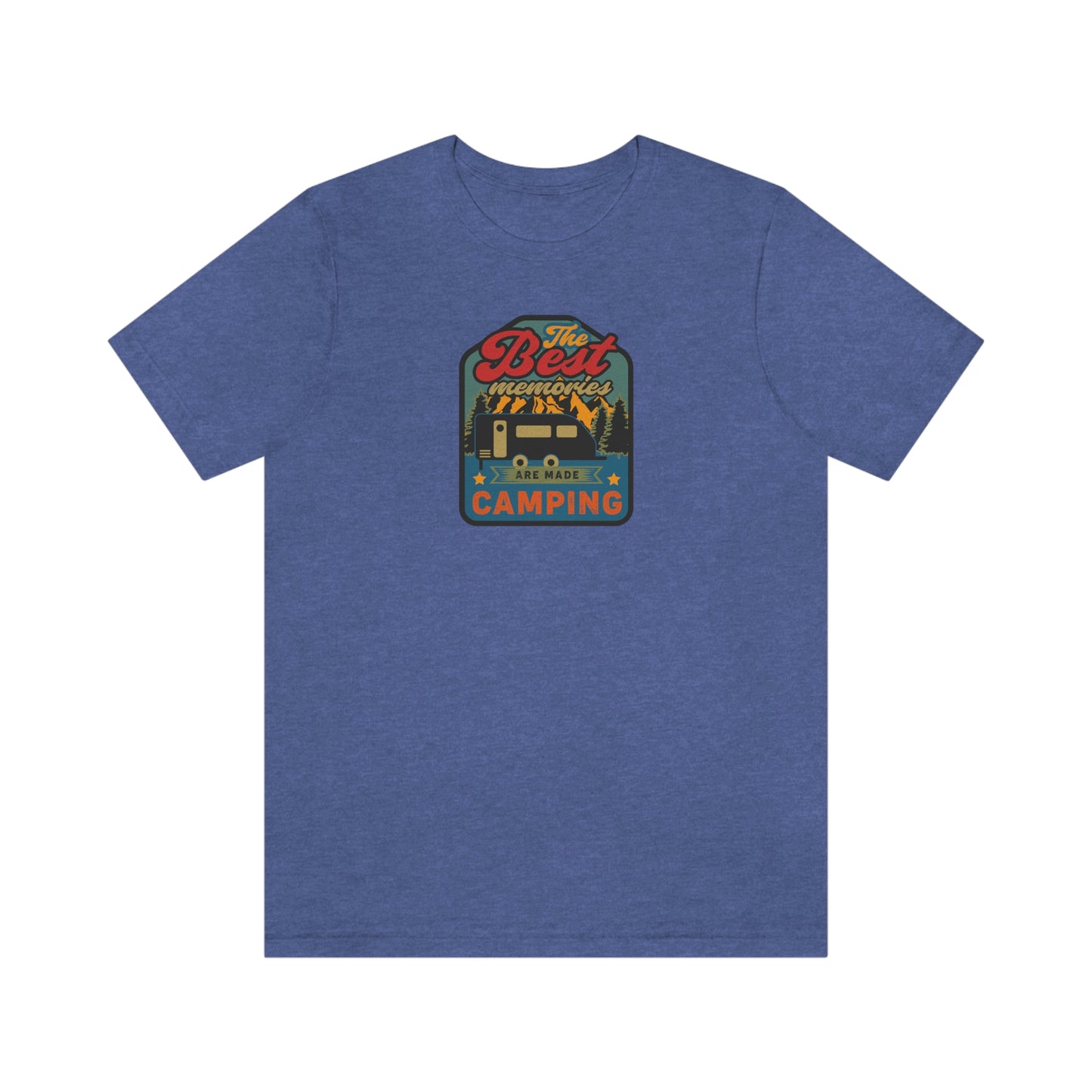 The Outdoor POD Store: Vintage Camping Tee Collection - The Best Memories are Made Camping. Heather True Royal Blue