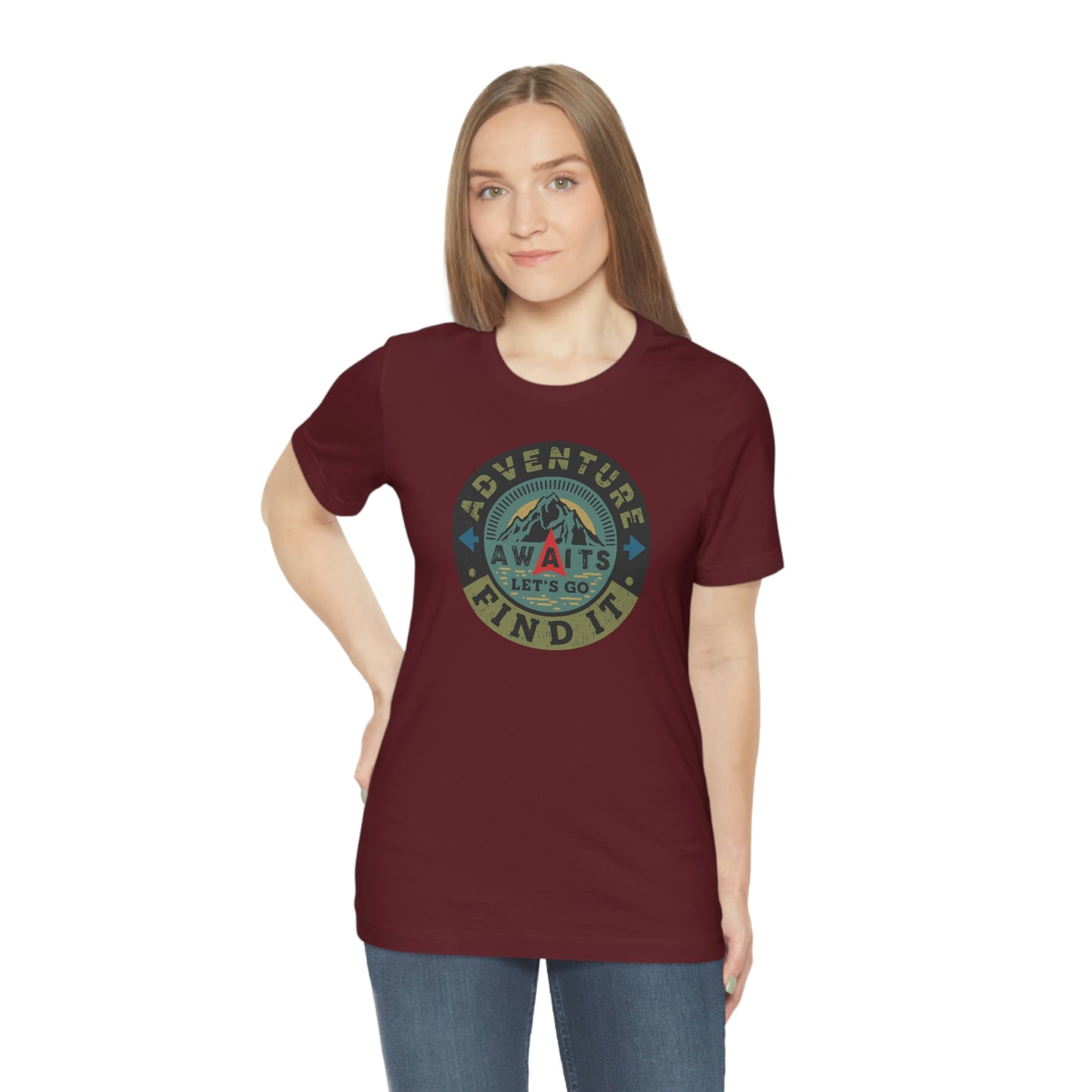 The Outdoor POD Store: Vintage Camping Tee Collection - Adventure Awaits Let's Go Find It. Maroon