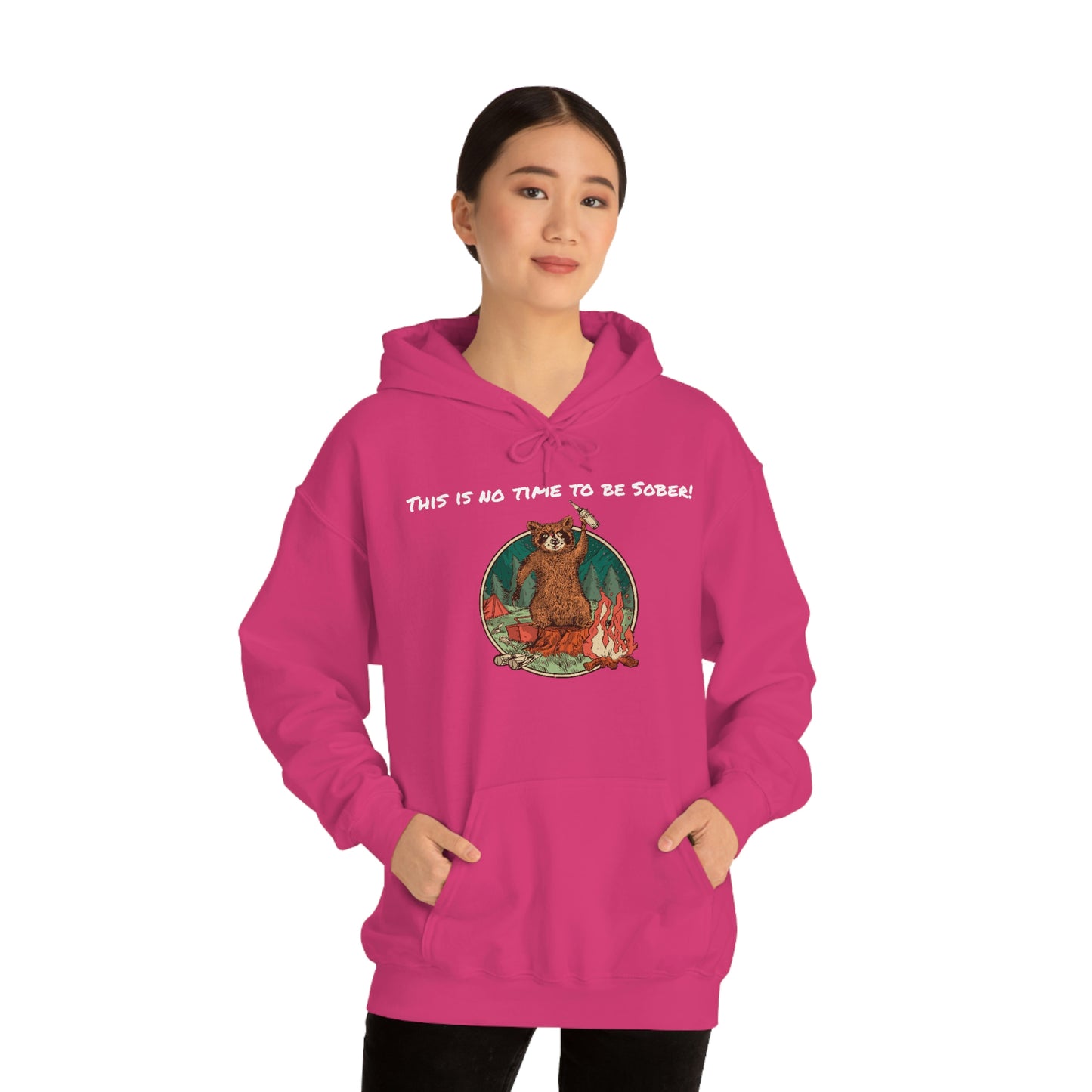 The Outdoor POD Store. This is No Time To Be Sober Hoodie. Pink