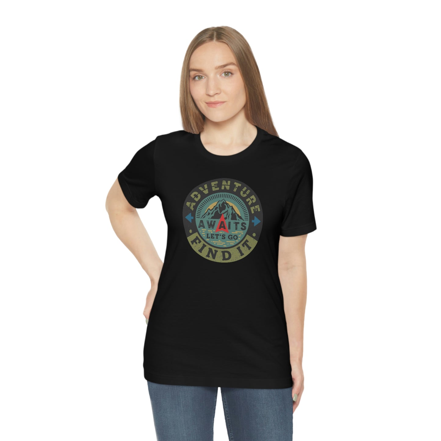 The Outdoor POD Store: Vintage Camping Tee Collection - Adventure Awaits Let's Go Find It. Black