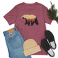 Outdoor POD Store. Camping Tee Collection. Bear Silhouette. Heather Raspberry