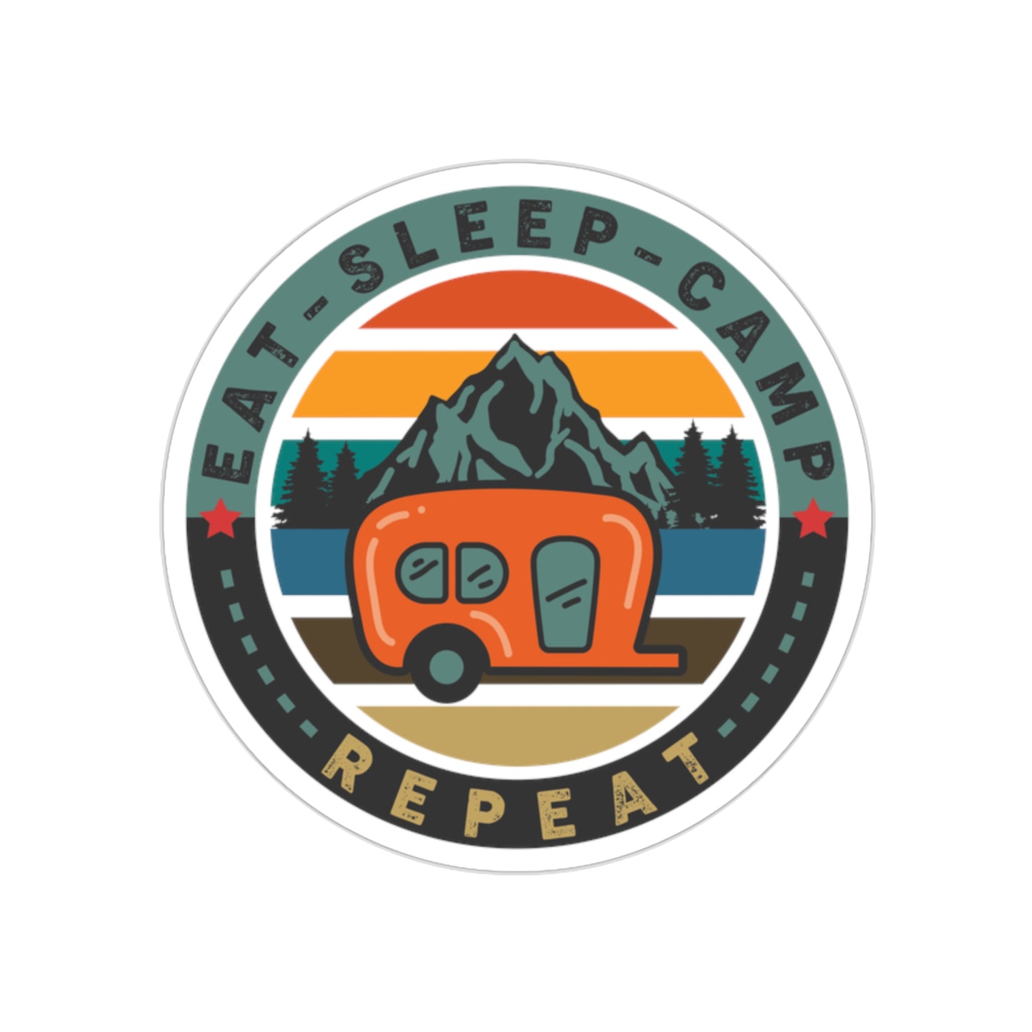 Die-Cut Stickers - Eat Sleep Camp Repeat