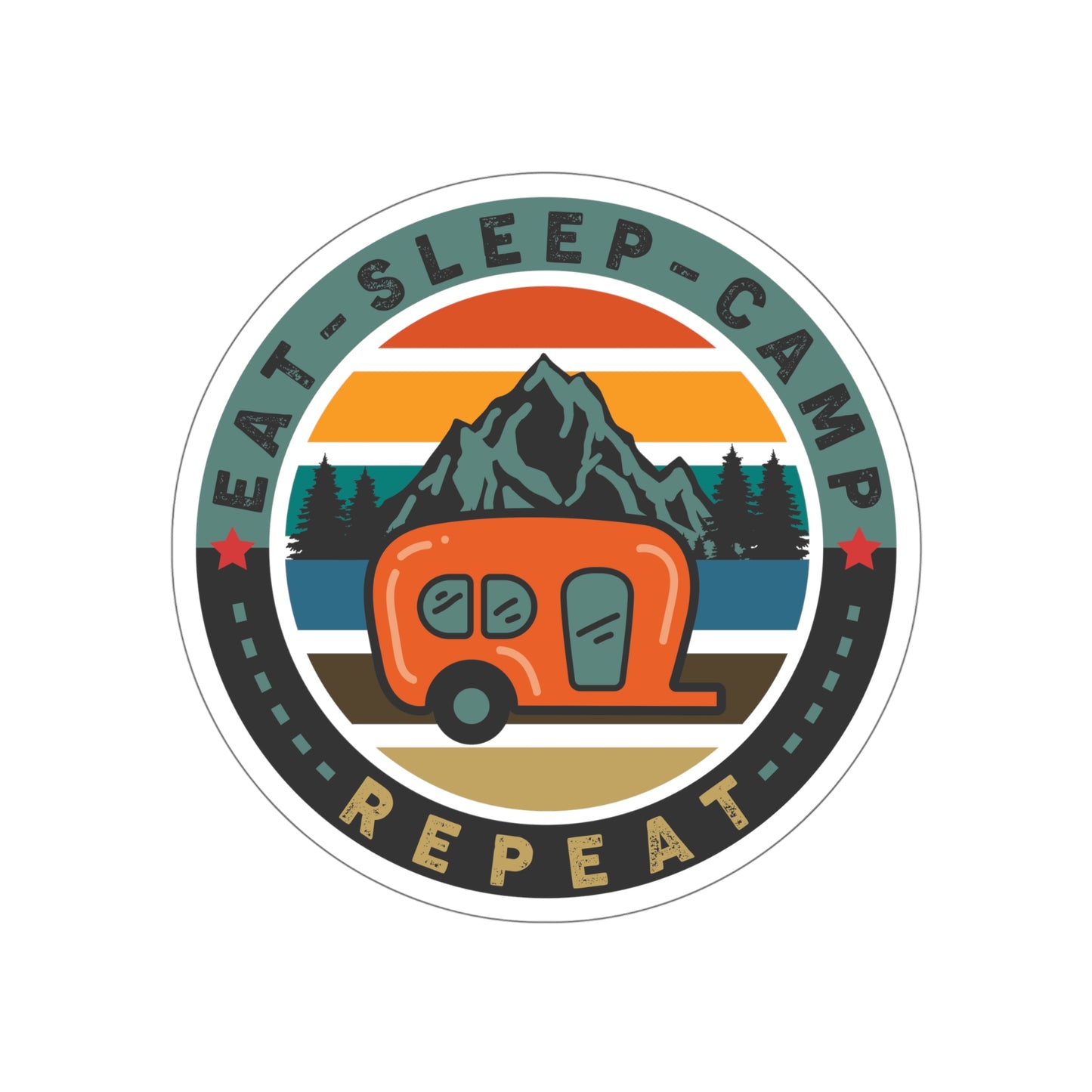 Die-Cut Stickers - Eat Sleep Camp Repeat