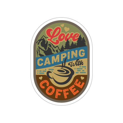 Die-Cut Stickers - Love Camping & Coffee