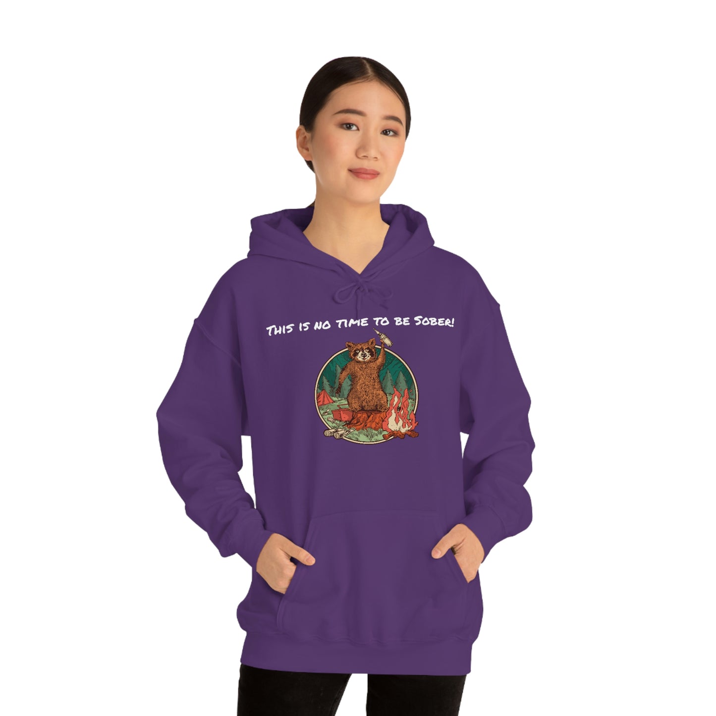 The Outdoor POD Store. This is No Time To Be Sober Hoodie. Purple