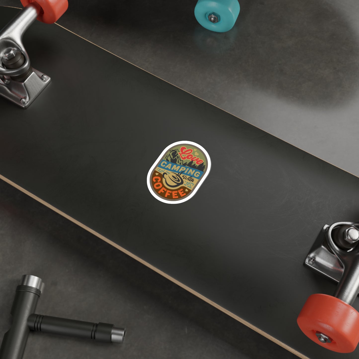 Die-Cut Stickers - Love Camping & Coffee