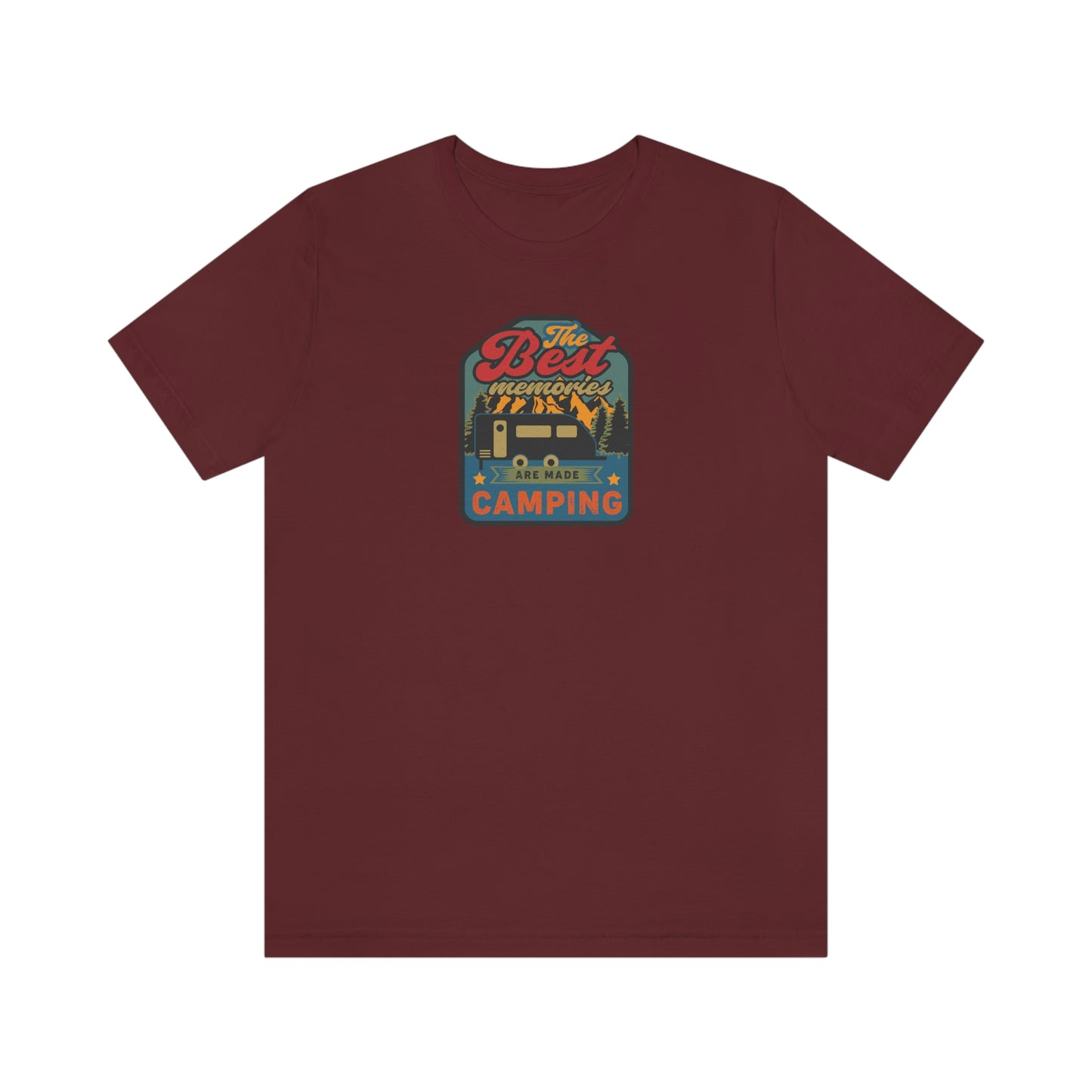 The Outdoor POD Store: Vintage Camping Tee Collection - The Best Memories are Made Camping. Maroon