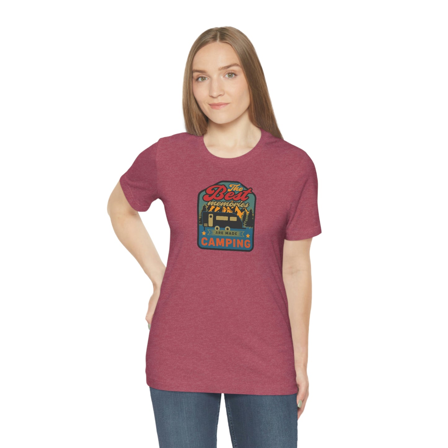 The Outdoor POD Store: Vintage Camping Tee Collection - The Best Memories are Made Camping. Heather Raspberry