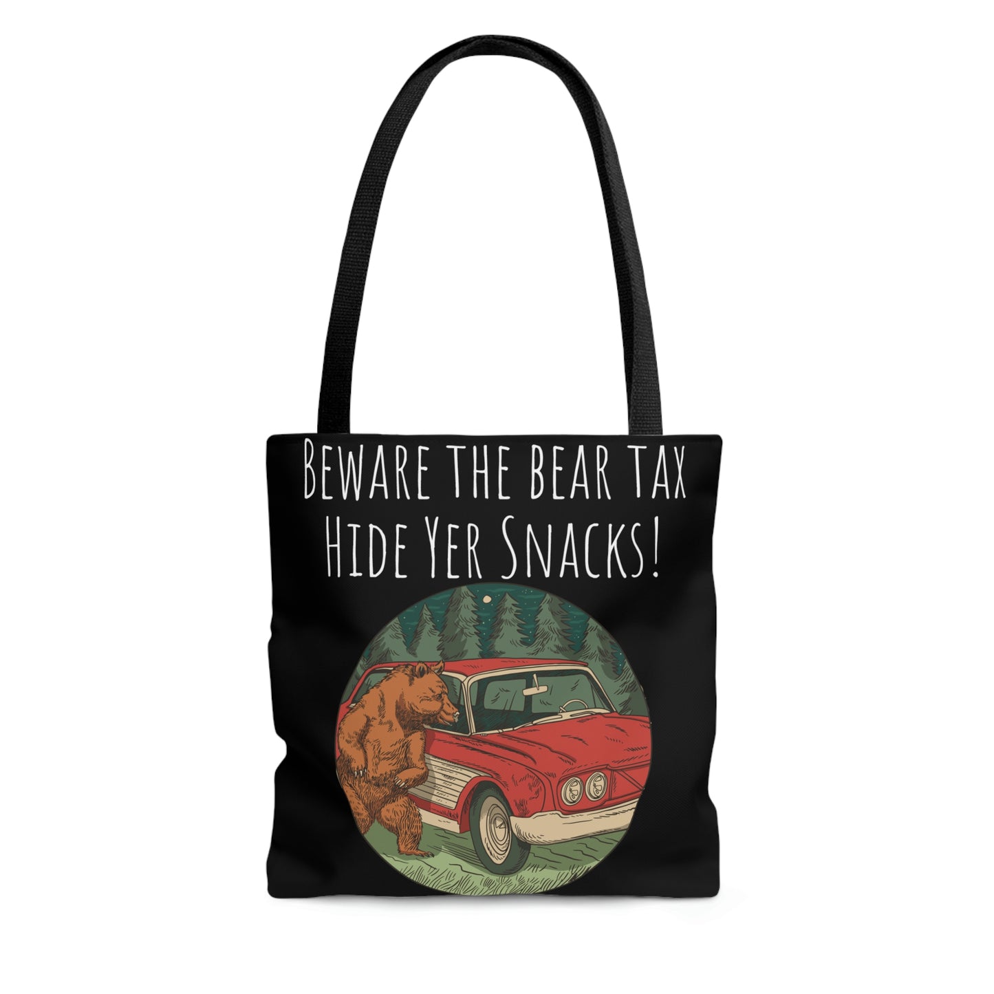 Funny Animal Meme Tote - Hide Yer Snacks! - Black