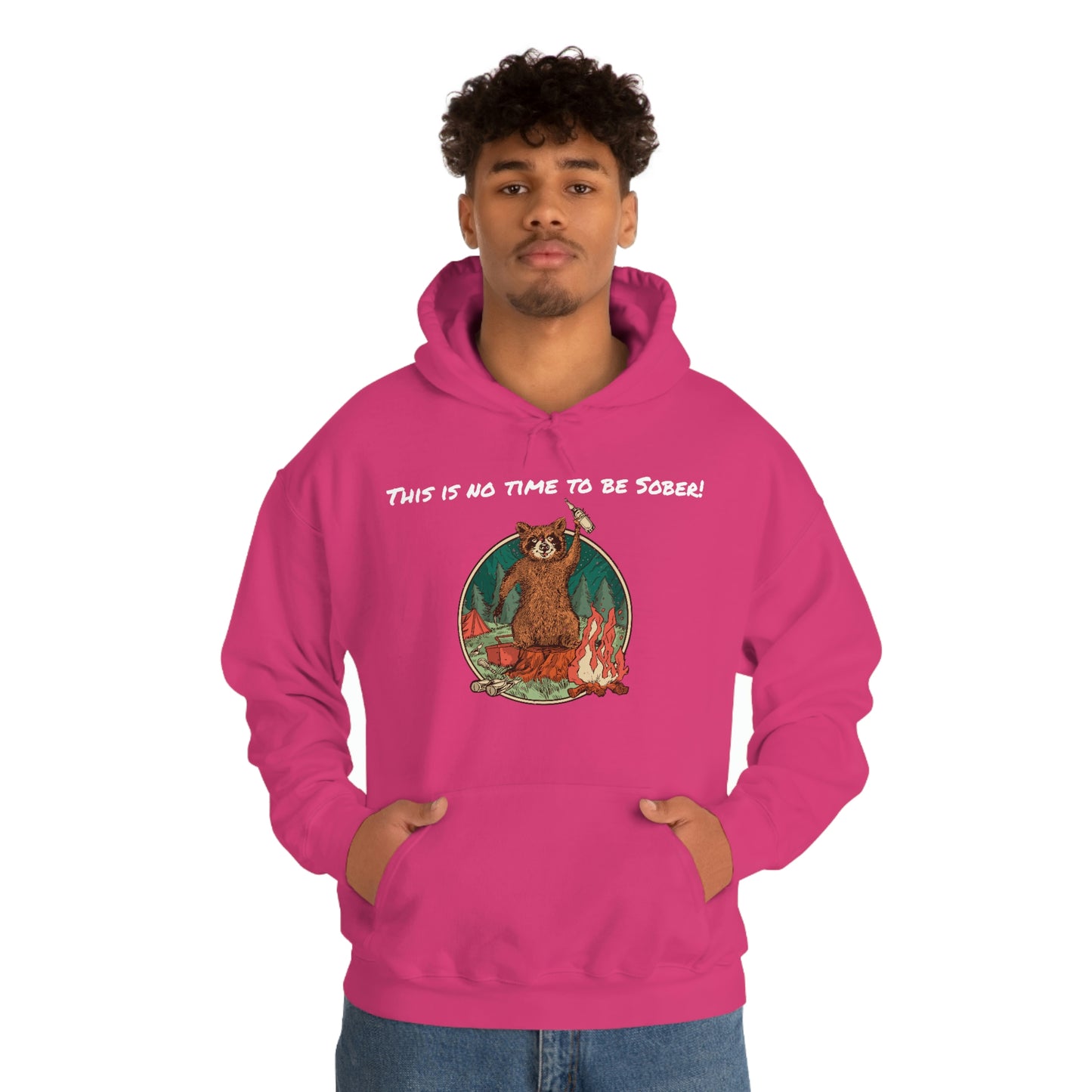 The Outdoor POD Store. This is No Time To Be Sober Hoodie. Pink