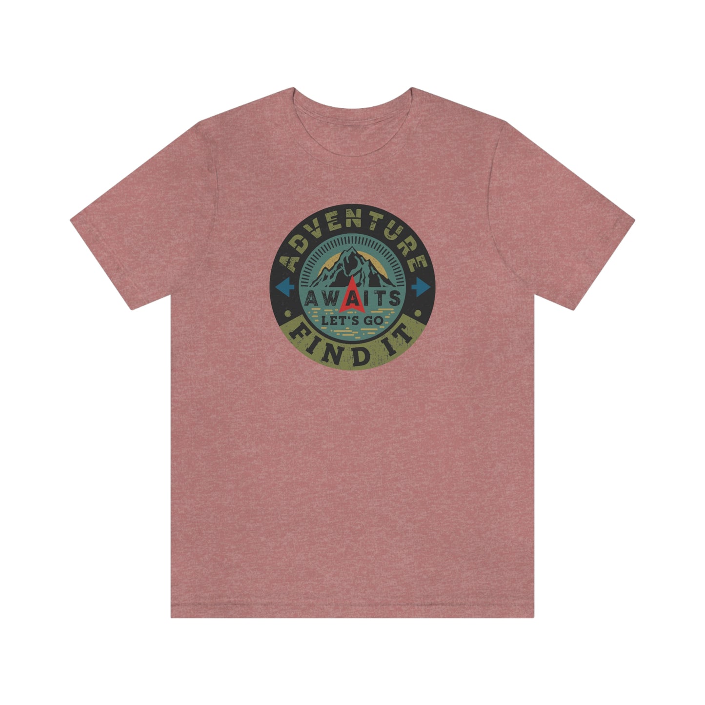 The Outdoor POD Store: Vintage Camping Tee Collection - Adventure Awaits Let's Go Find It. Heather Mauve