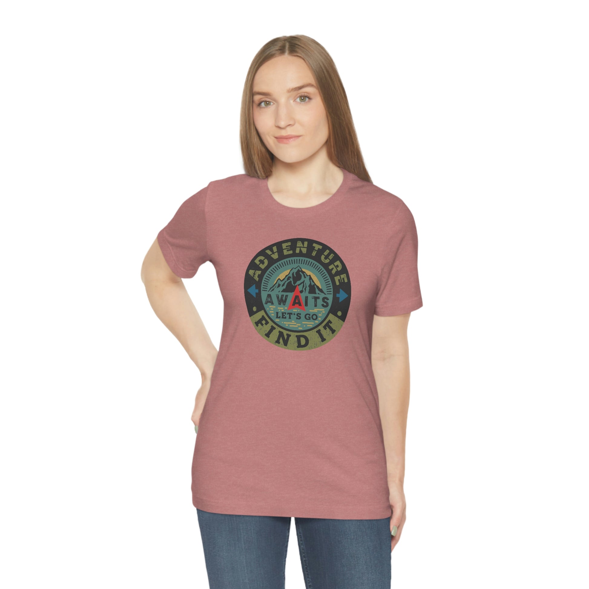 The Outdoor POD Store: Vintage Camping Tee Collection - Adventure Awaits Let's Go Find It. Heather Mauve