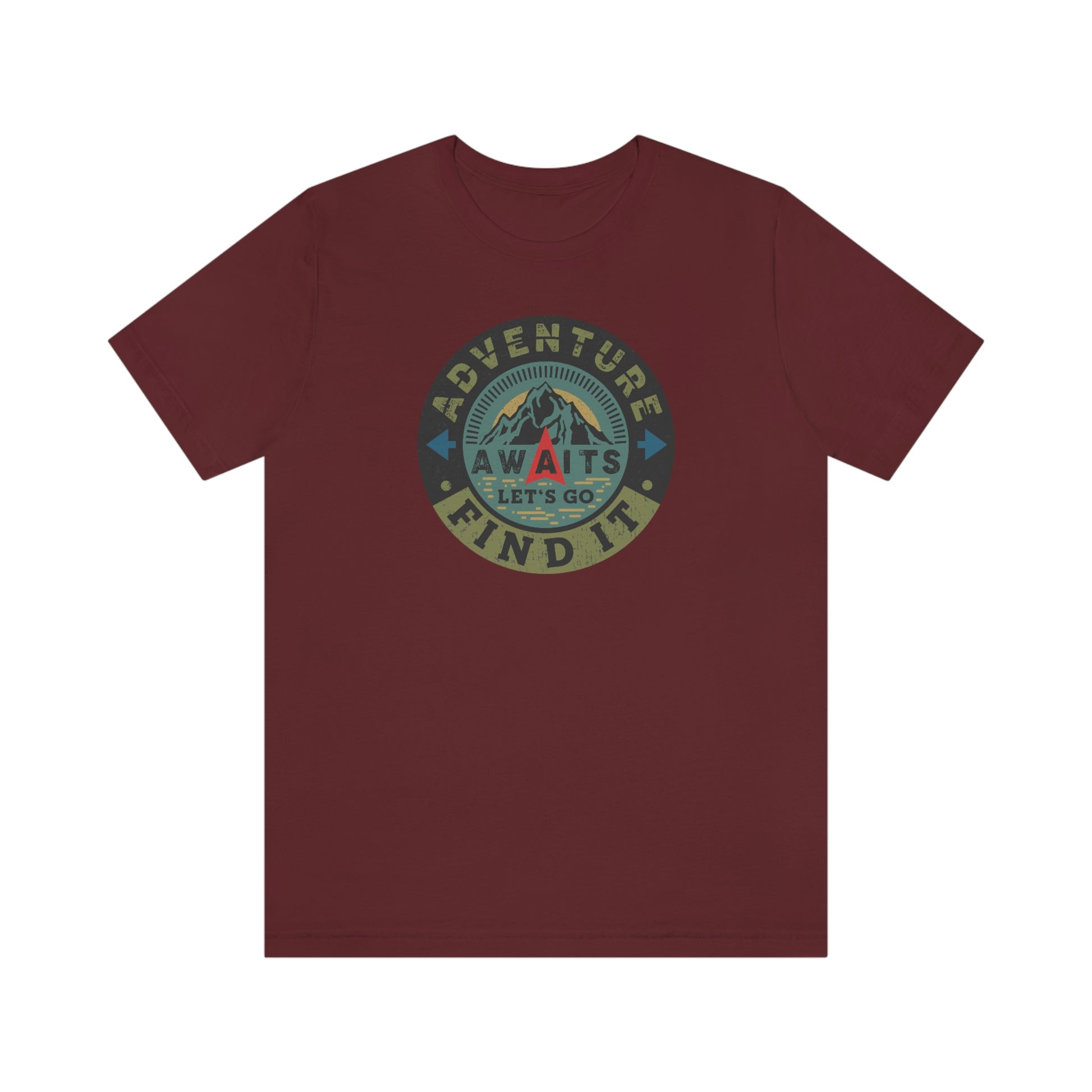 The Outdoor POD Store: Vintage Camping Tee Collection - Adventure Awaits Let's Go Find It. Maroon