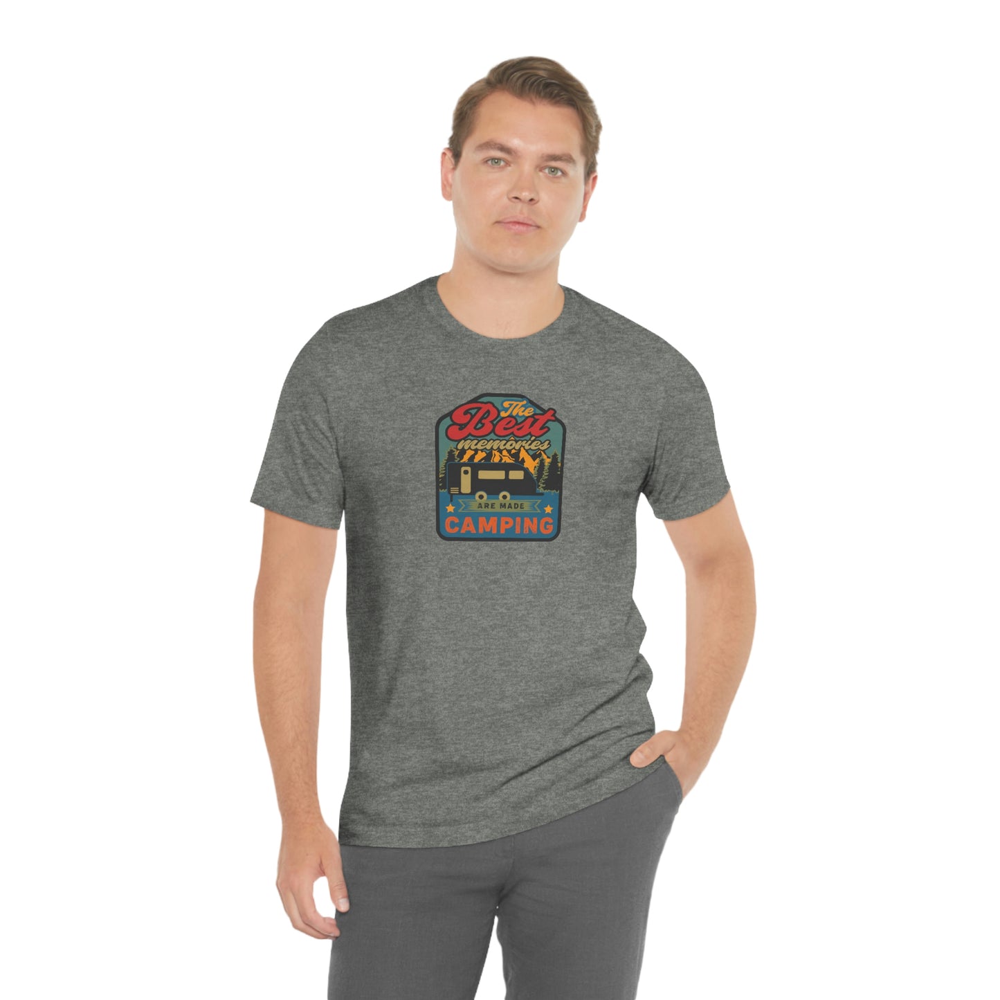 The Outdoor POD Store: Vintage Camping Tee Collection - The Best Memories are Made Camping. Deep Heather