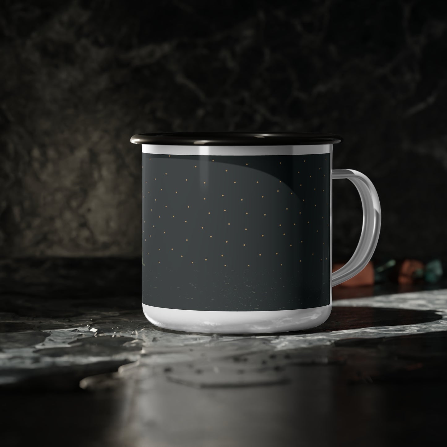 Enamel Camping Coffee Mug - Adventure Awaits