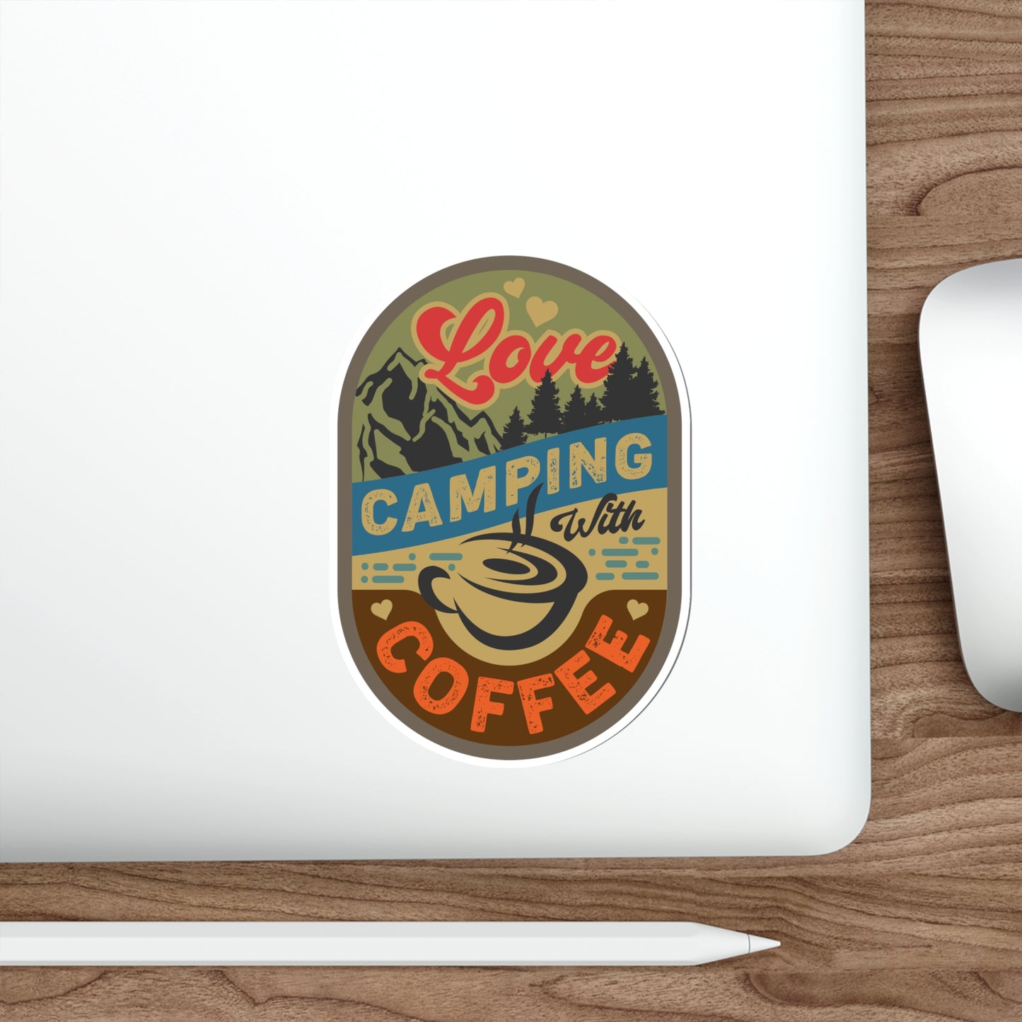 Die-Cut Stickers - Love Camping & Coffee