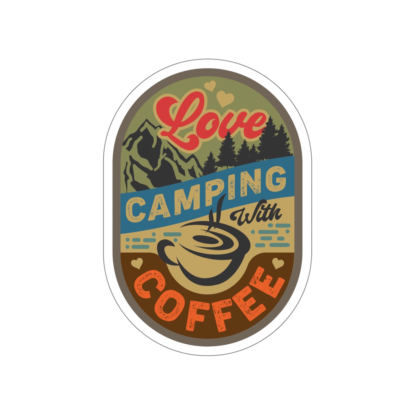 Die-Cut Stickers - Love Camping & Coffee