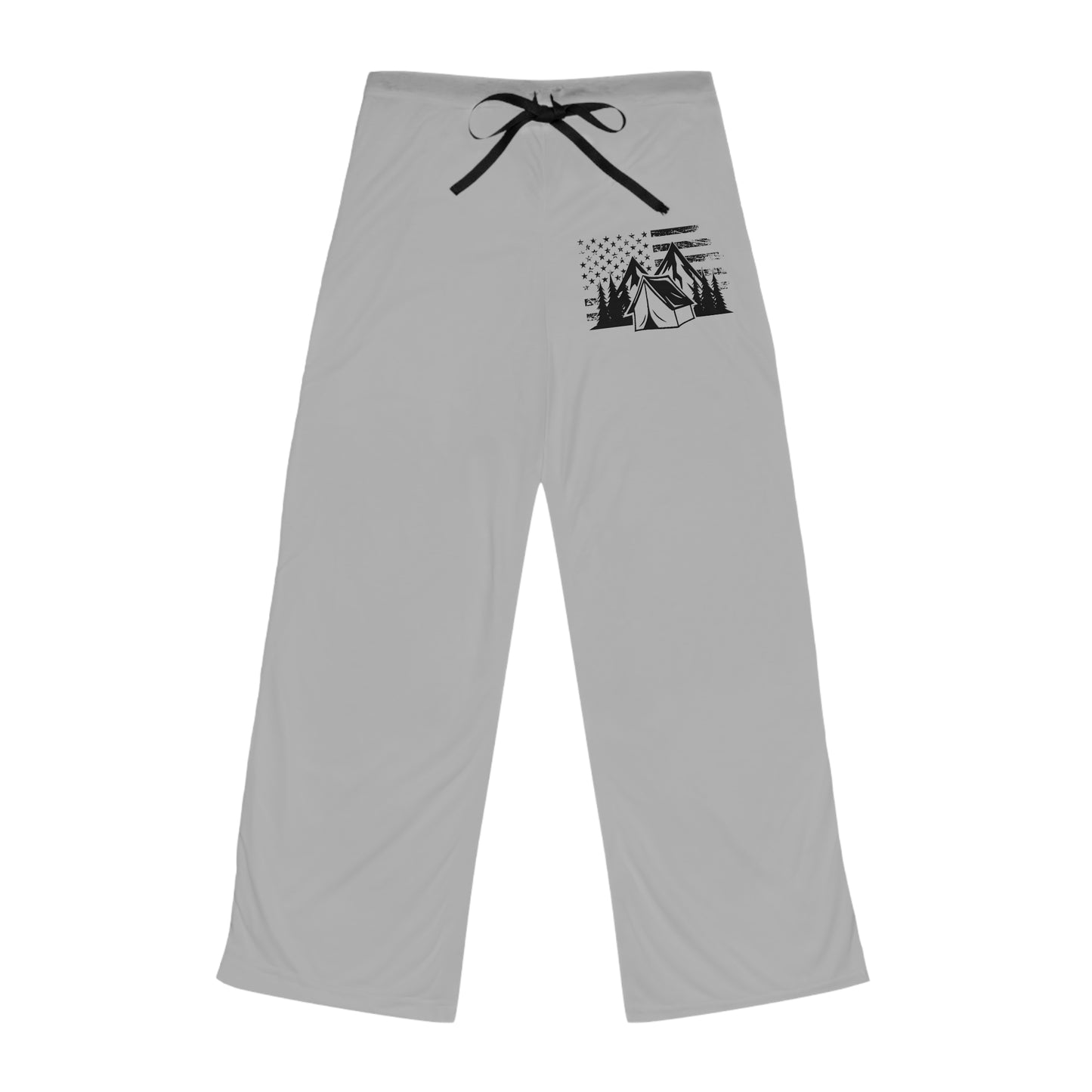 Women's Pajama Pants - Grey American Flag & Tent