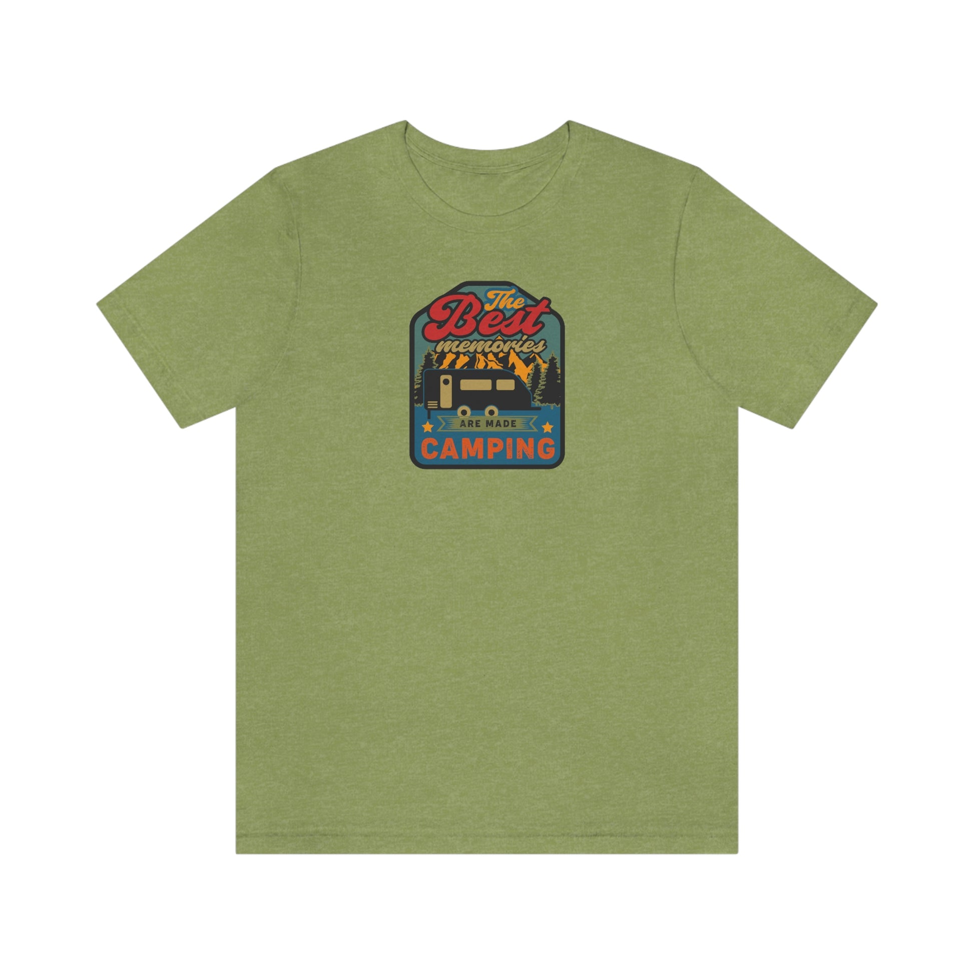 The Outdoor POD Store: Vintage Camping Tee Collection - The Best Memories are Made Camping. Heather Green