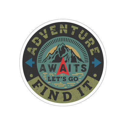 The Outdoor POD Store Die Cut Sticker Collection. Adventure Awaits, Let's Go Find It.