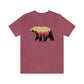 Outdoor POD Store. Camping Tee Collection. Bear Silhouette. Heather Raspberry