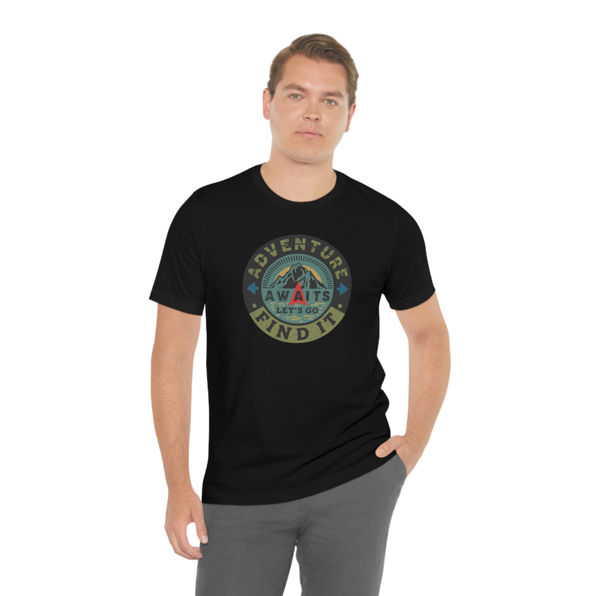 The Outdoor POD Store: Vintage Camping Tee Collection - Adventure Awaits Let's Go Find It. Black