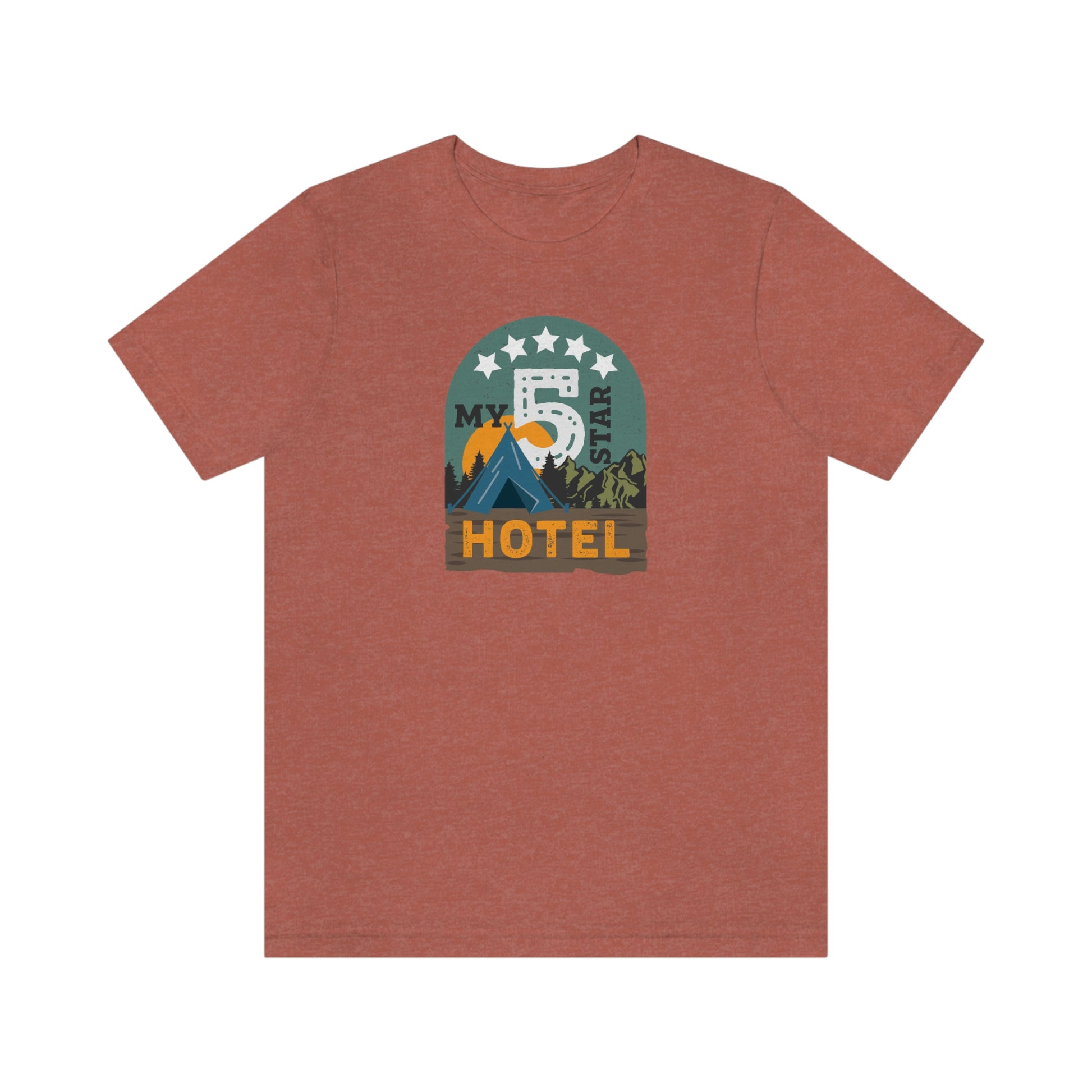 The Outdoor POD Store: Vintage Camping Tee - My Five Star Hotel is a Tent. Heather Clay