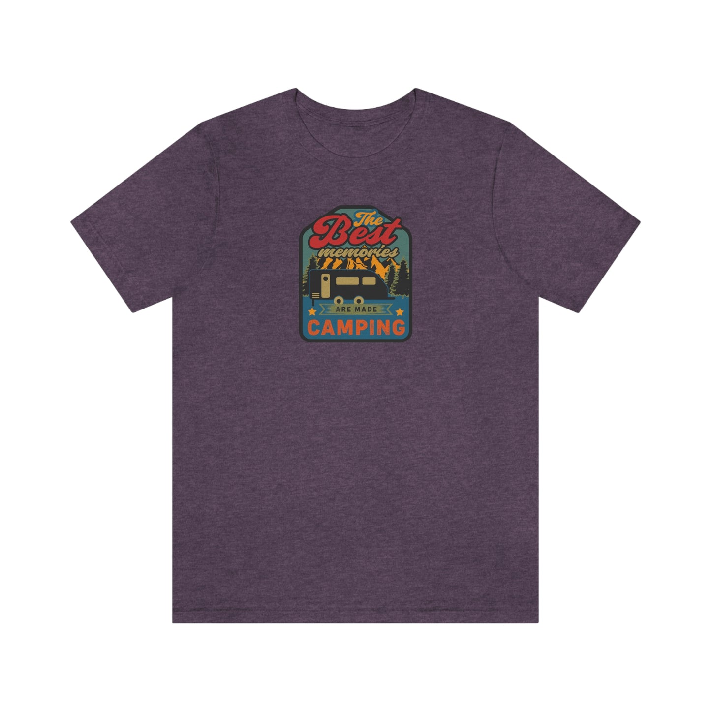 The Outdoor POD Store: Vintage Camping Tee Collection - The Best Memories are Made Camping. Heather Team Purple