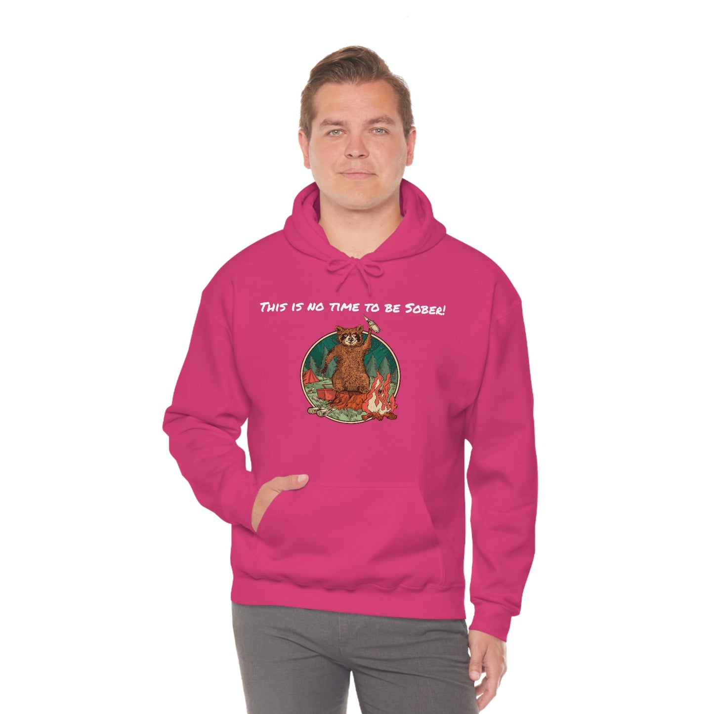 The Outdoor POD Store. This is No Time To Be Sober Hoodie. Pink